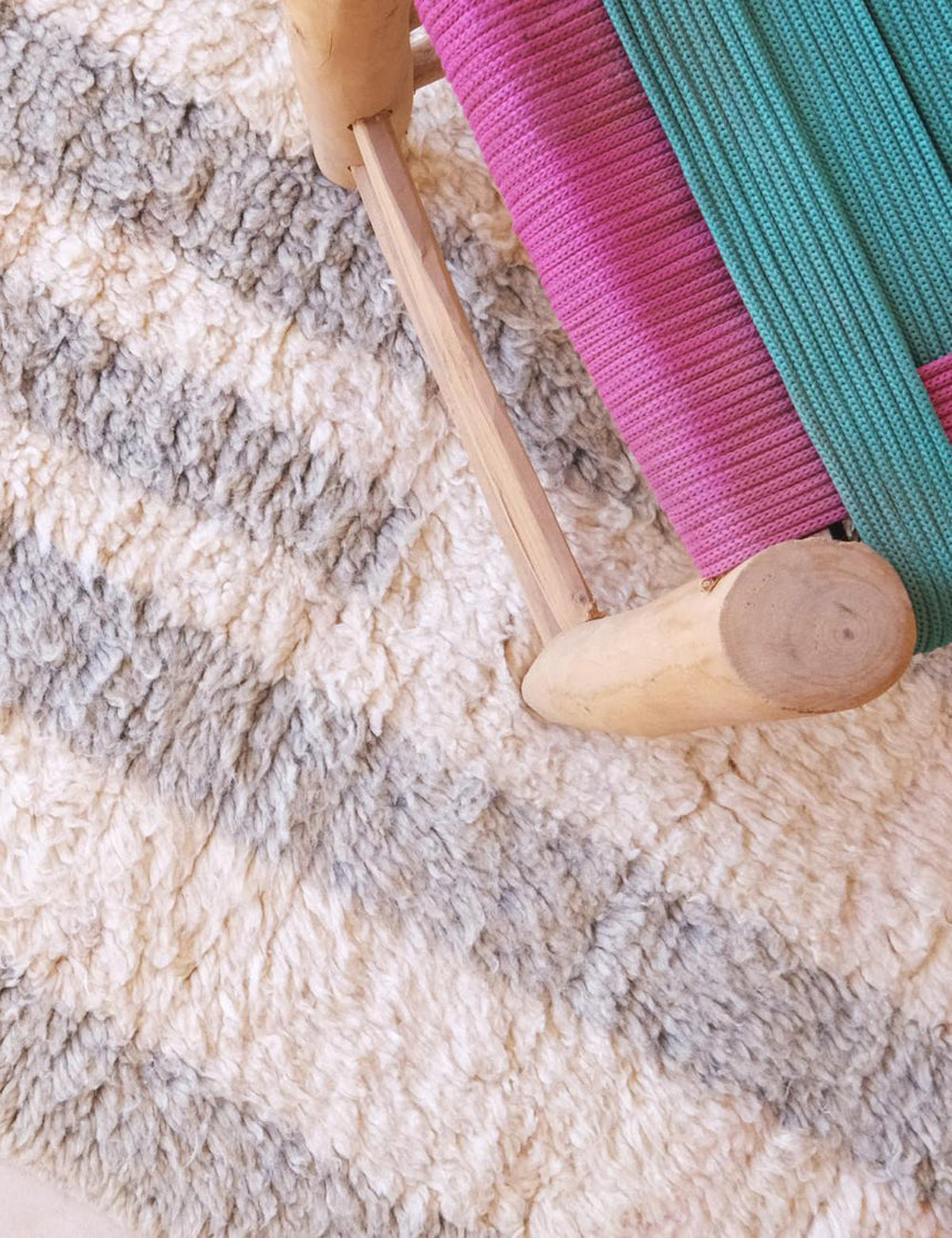 Tapis berbère élégant au style graphique unique en laine 162 x 266 cm - AFKliving