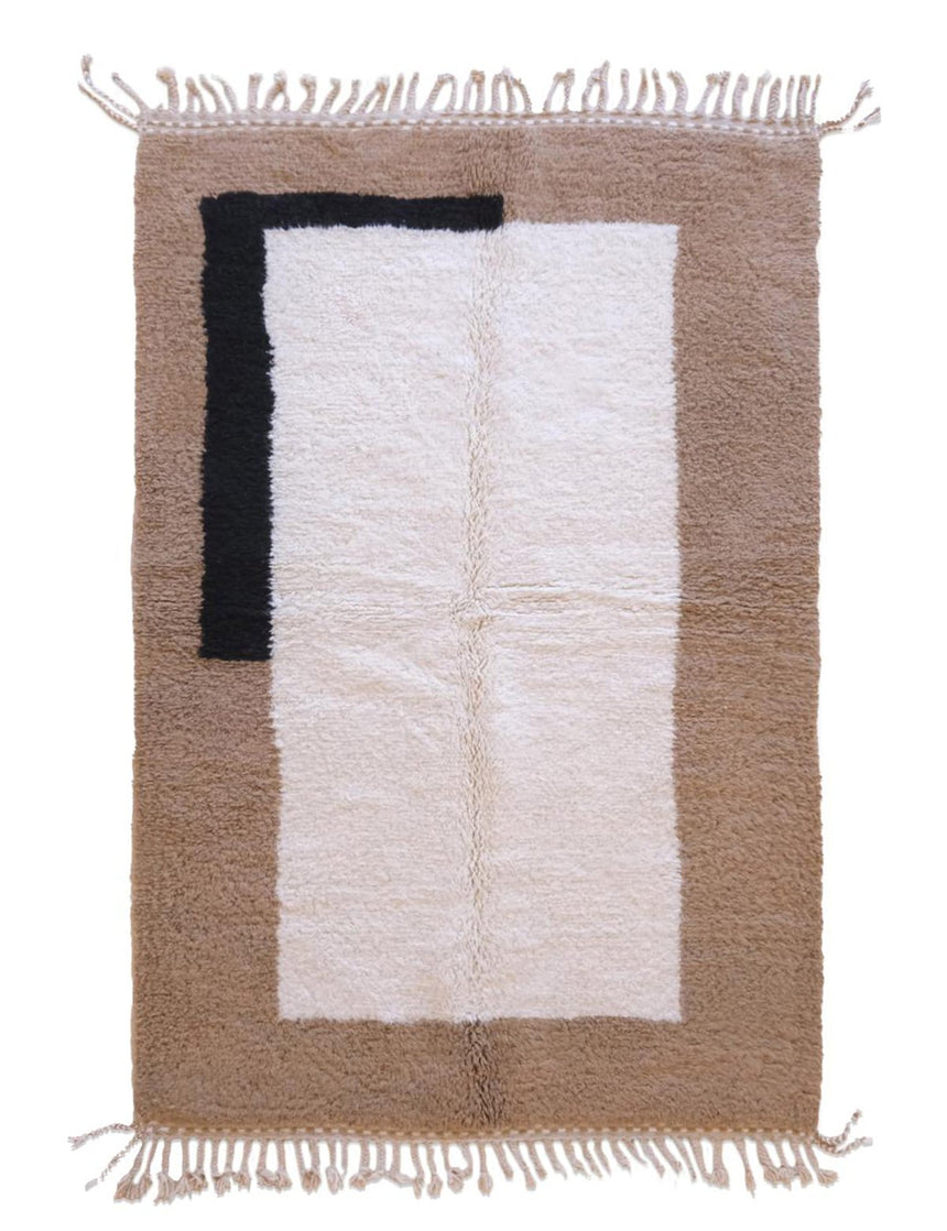 Tapis berbère élégant aux motifs graphiques en laine 164 x 252 cm - AFKliving