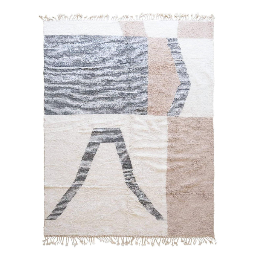 Tapis berbère élégant aux motifs graphiques laine 255 x 343 cm - AFKliving