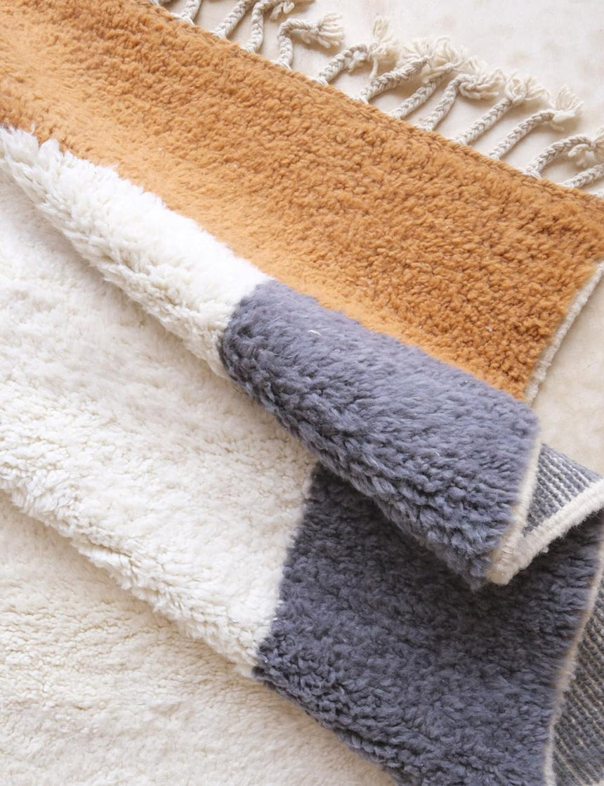 Tapis berbère élégant bordures bicolores laine 303 x 412 cm - AFKliving