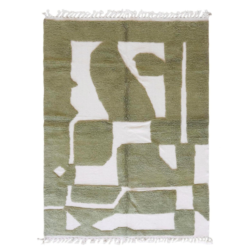Elegant Berber rug with raised wool weaving