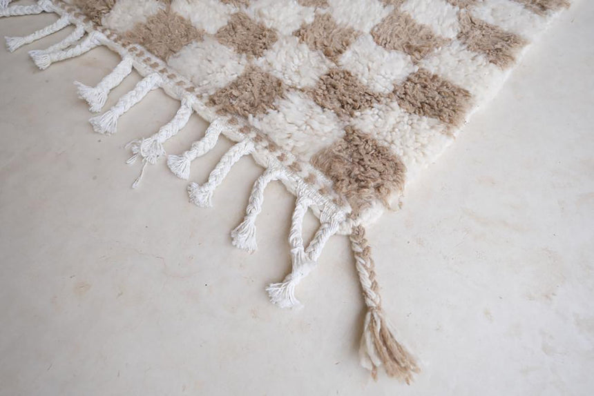 Tapis Berbere en laine à damier 109 x 150 cm - AFKliving