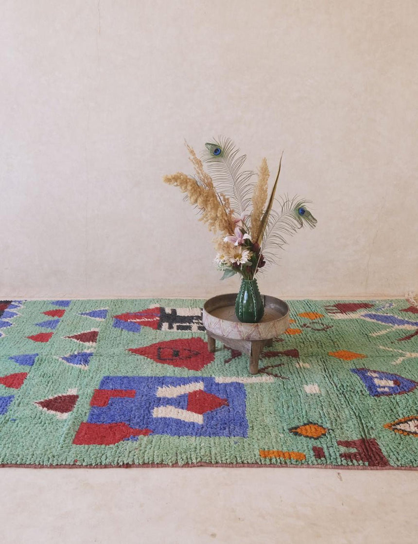 Tapis berbère en laine Boujad coloré 167 x 278 cm - AFKliving