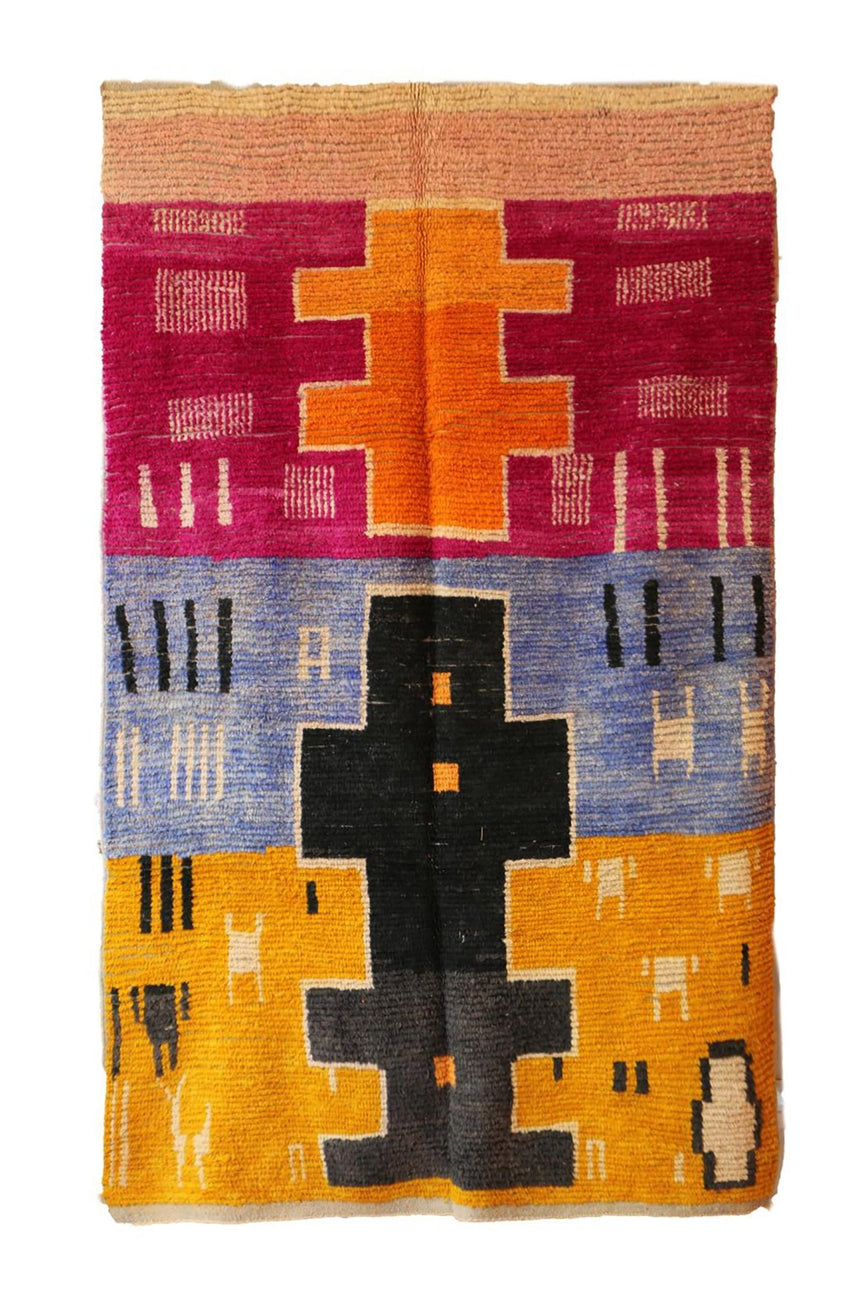 Tapis Berbere en laine Boujad coloré 176 x 295 cm - AFKliving