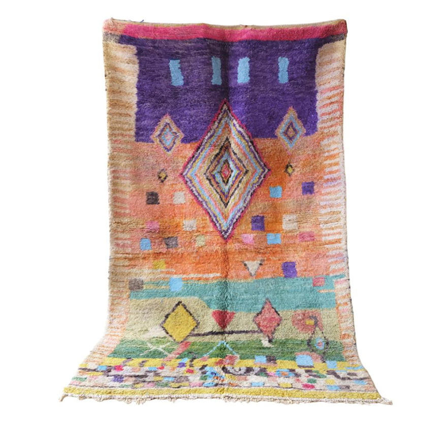 Tapis Berbere en laine Boujad coloré moderne 155 x 254 cm - AFKliving