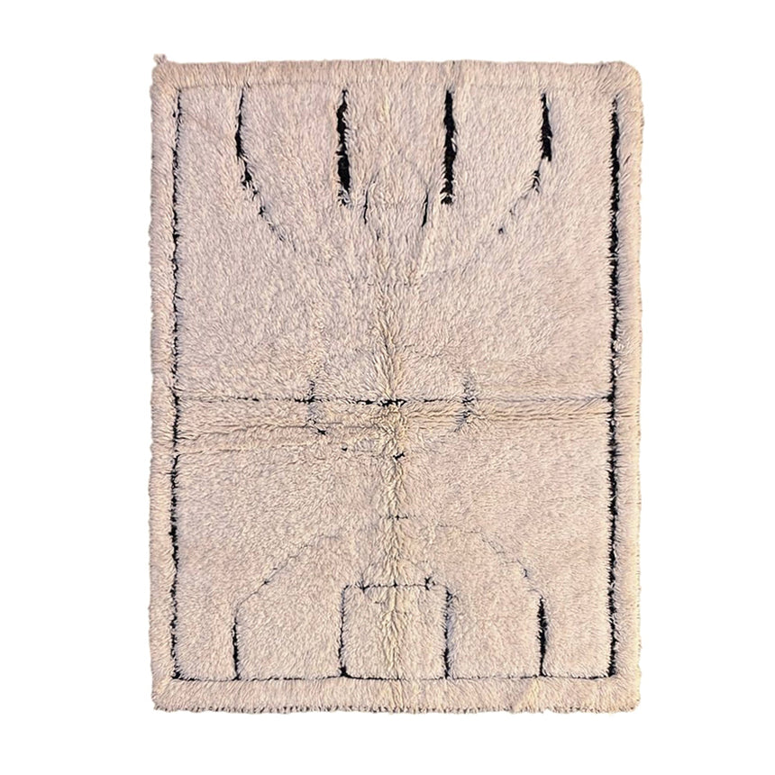 Tapis Berbere en laine de Marmoucha beige 148 x 200 cm - AFKliving