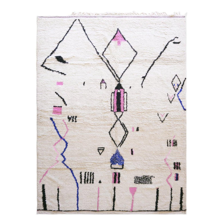 Tapis berbère ethnique chic au design coloré en laine 245 x 352 cm - AFKliving