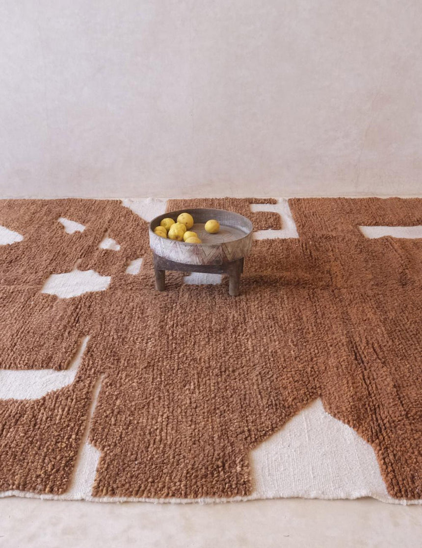 Tapis berbère ethnique chic au design épuré en laine 220 x 283 cm - AFKliving