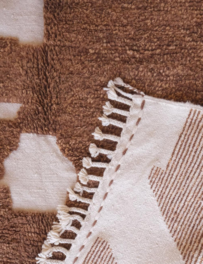 Tapis berbère ethnique chic au design épuré en laine 220 x 283 cm - AFKliving