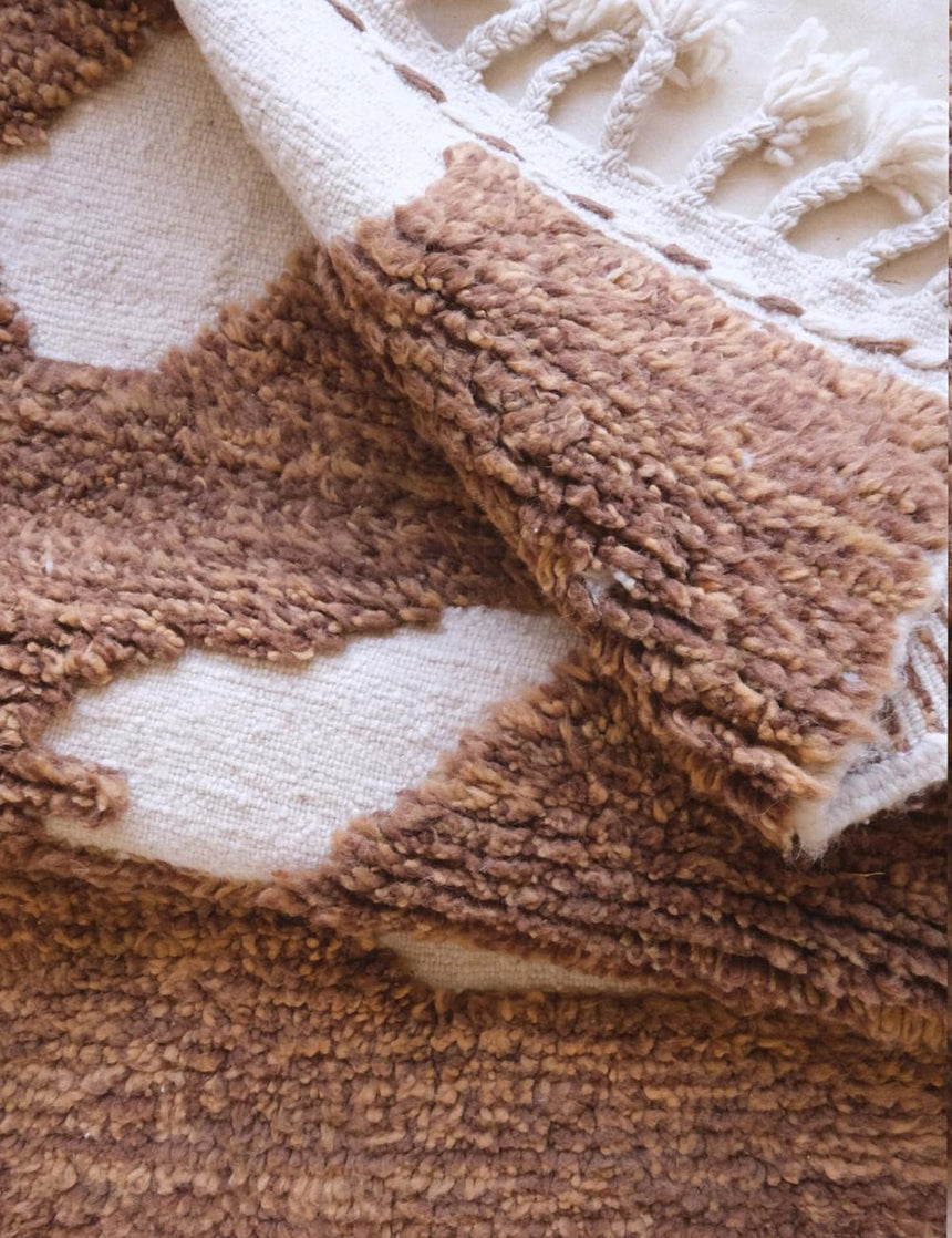 Tapis berbère ethnique chic au design épuré en laine 220 x 283 cm - AFKliving