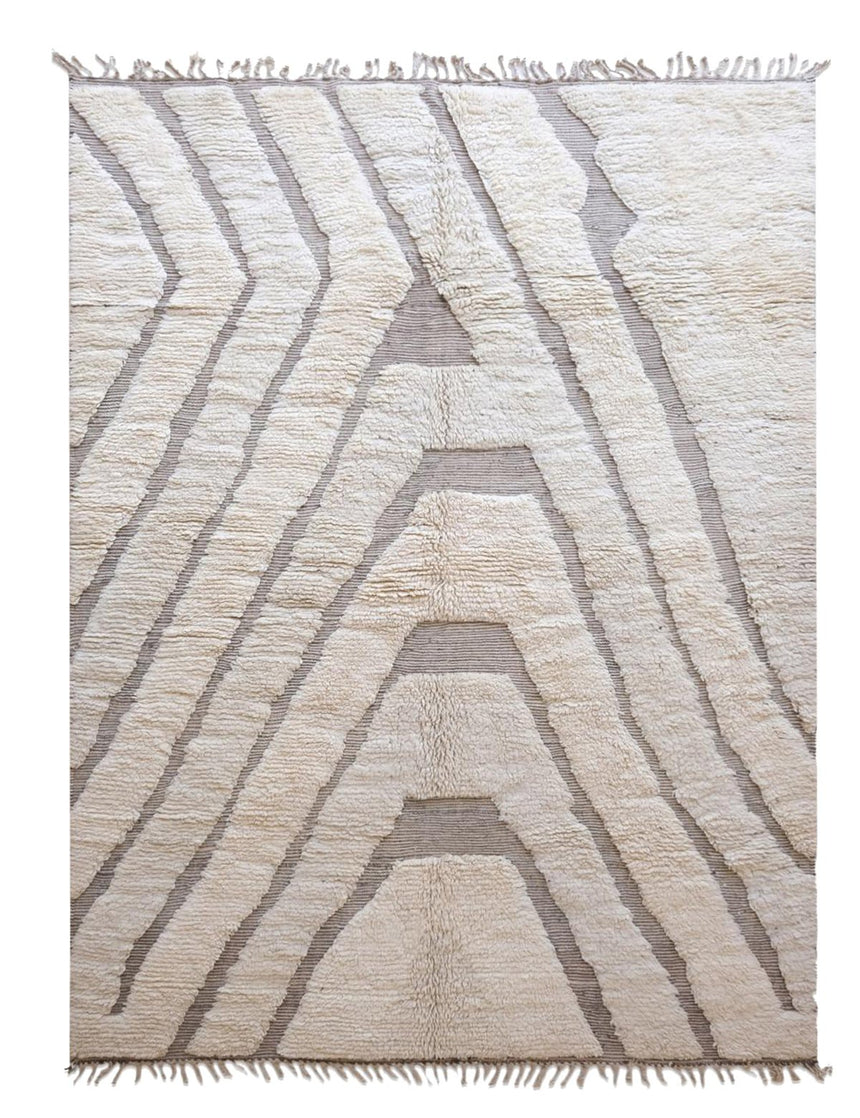 Tapis berbère ethnique chic au design épuré laine - sur mesure - AFKliving