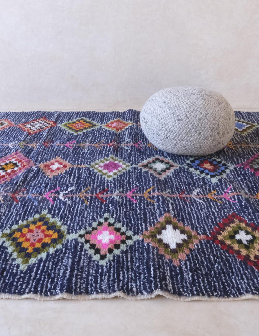 Tapis berbère ethnique chic noué main en laine 227 x 270 cm - AFKliving