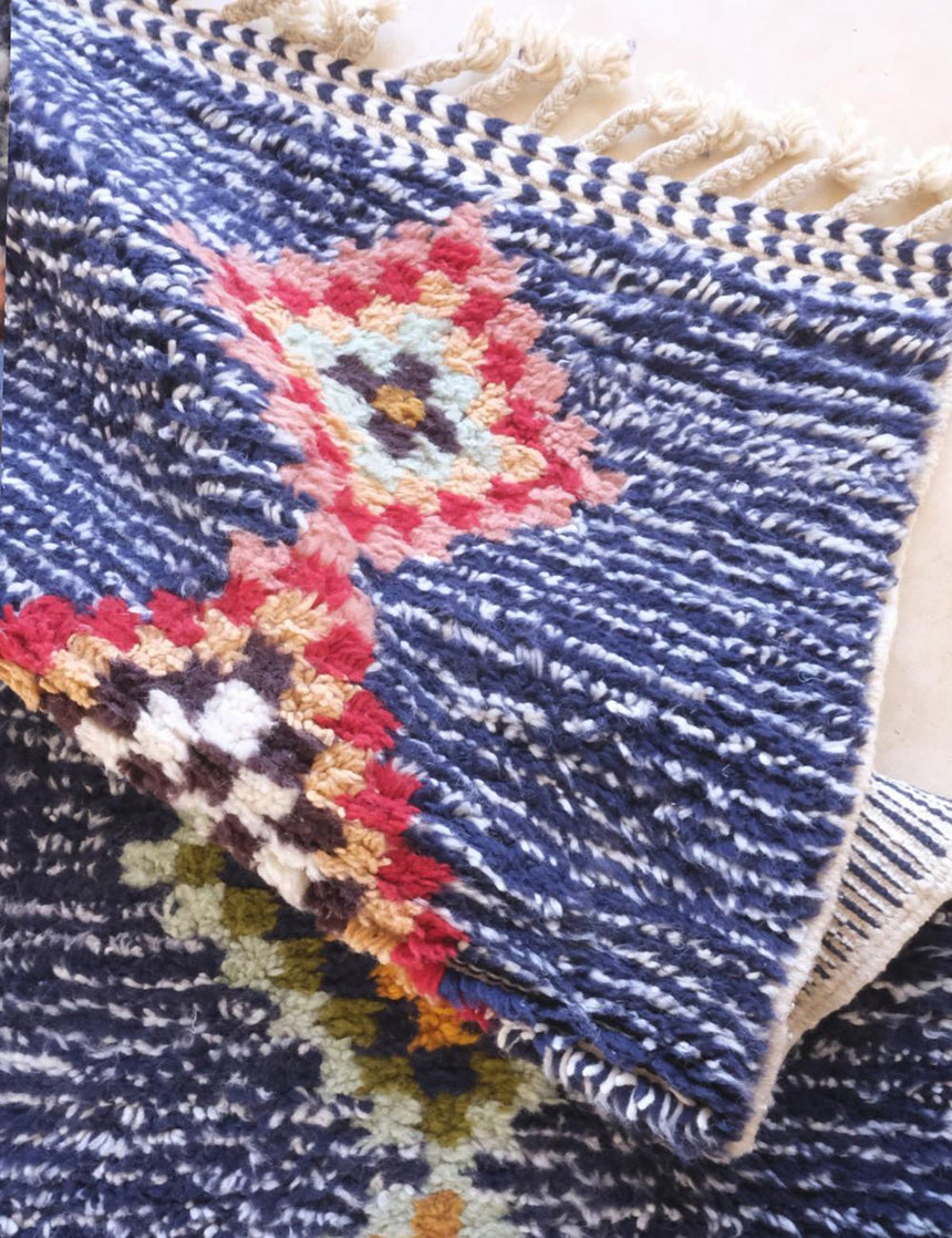 Tapis berbère ethnique chic noué main en laine 227 x 270 cm - AFKliving