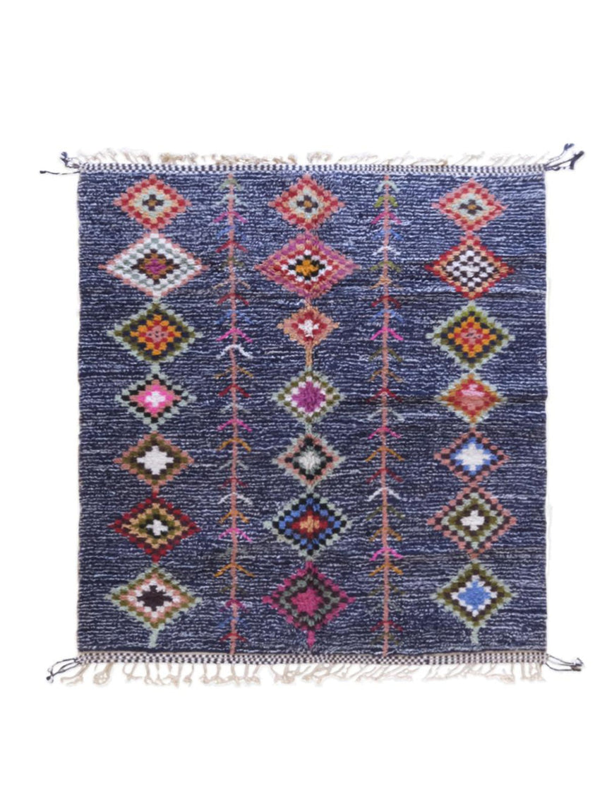 Tapis berbère ethnique chic noué main en laine 227 x 270 cm - AFKliving