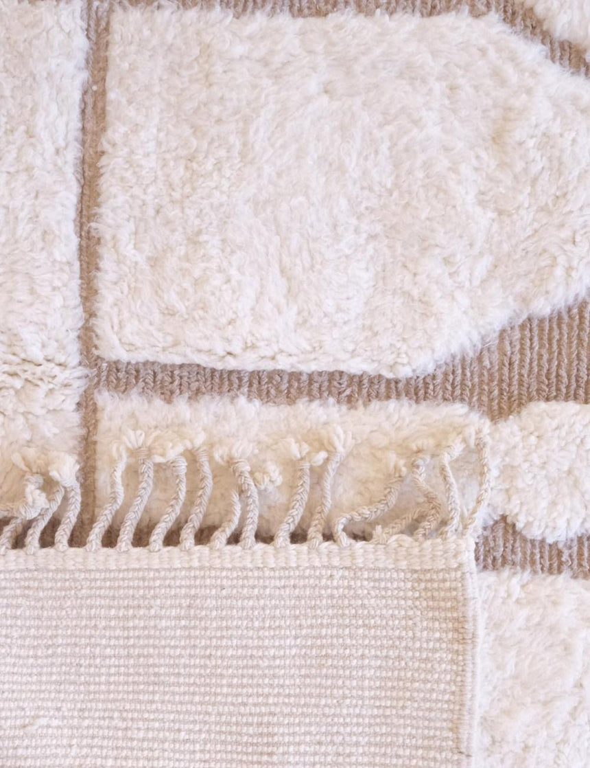 Tapis berbère ethnique chic tissage en relief en laine 206 x 300 cm - AFKliving