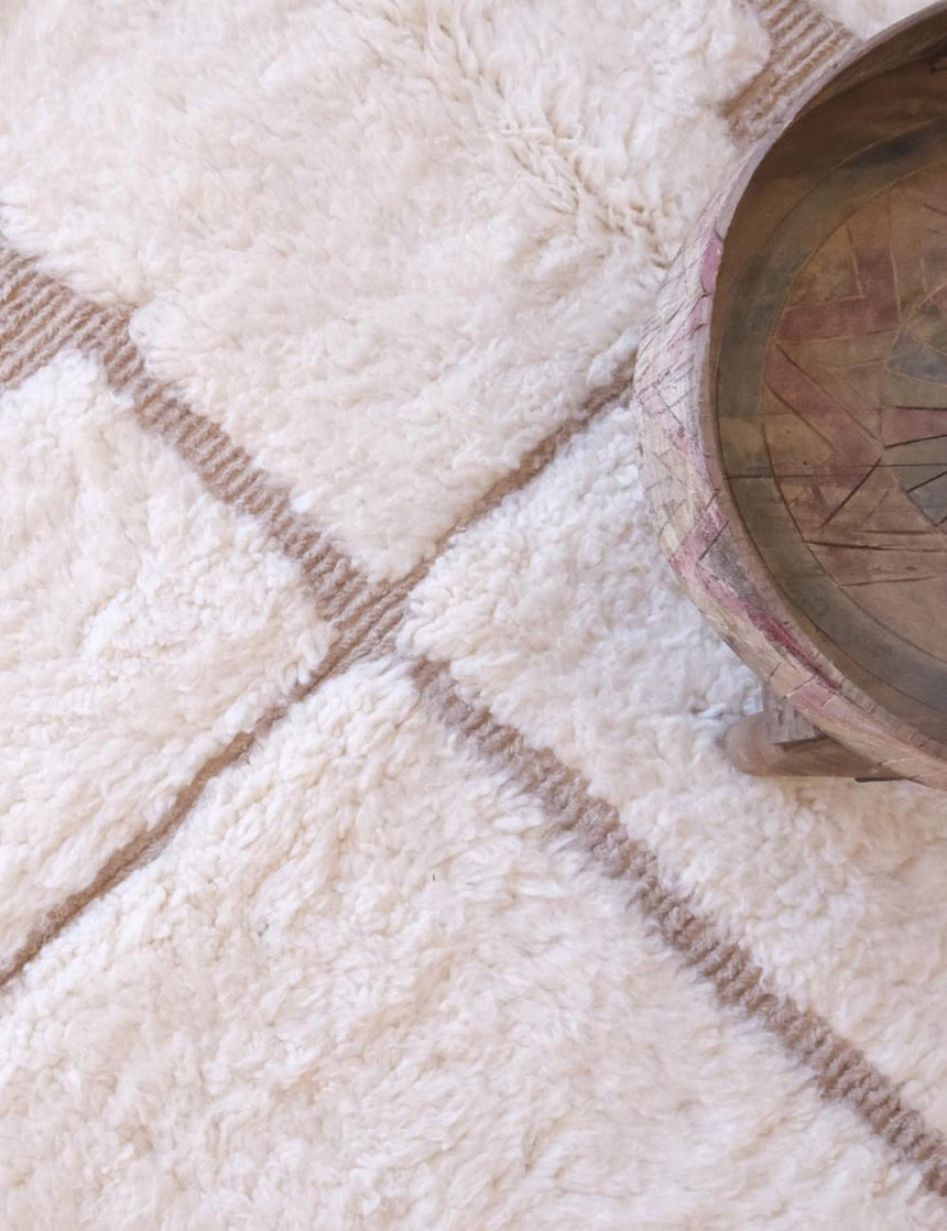 Tapis berbère ethnique chic tissage en relief en laine 206 x 300 cm - AFKliving