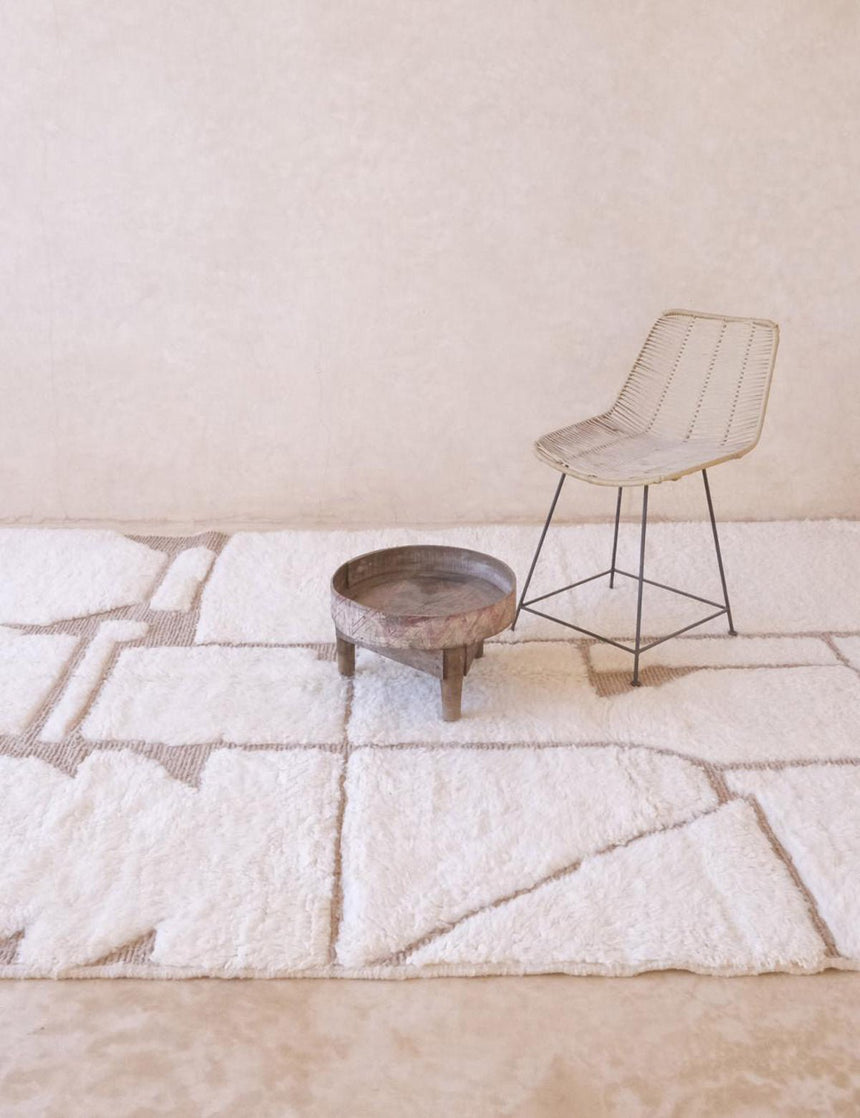 Tapis berbère ethnique chic tissage en relief en laine 206 x 300 cm - AFKliving