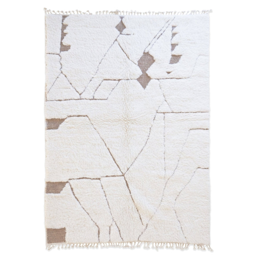 Tapis berbère ethnique chic tissage en relief en laine 210 cm x 300 cm - AFKliving