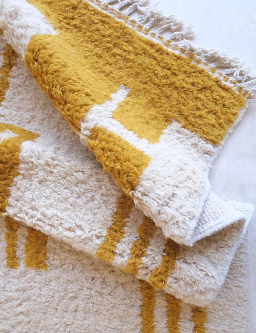 Tapis berbère fait main au design graphique en laine 245 x 346 cm - AFKliving