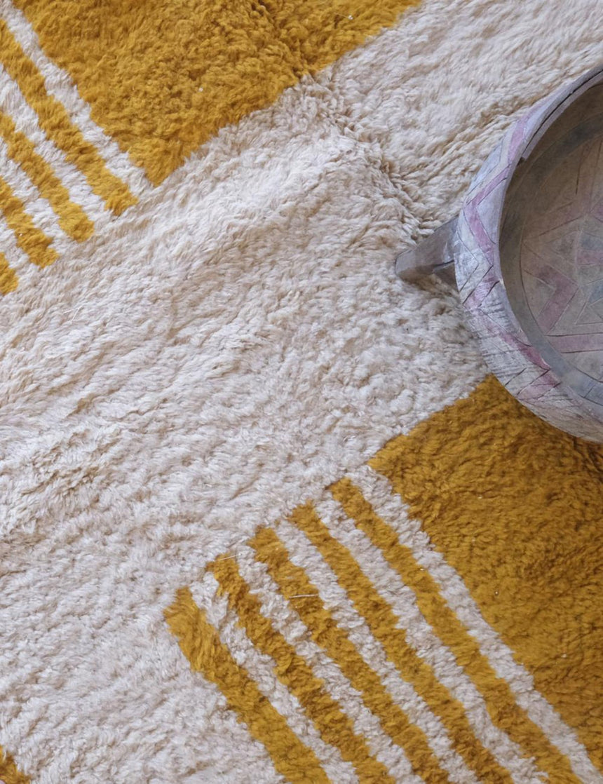 Tapis berbère fait main au design graphique en laine 245 x 346 cm - AFKliving