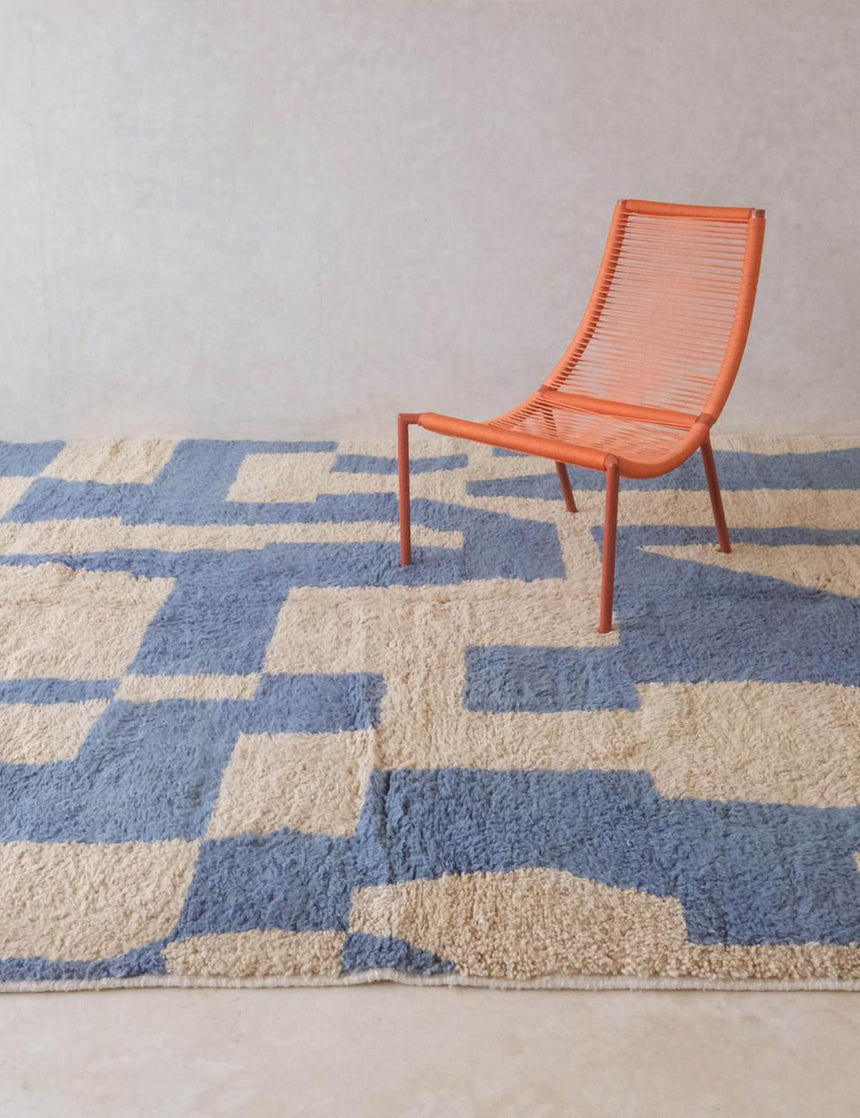 Tapis berbère fait main aux contrastes graphiques en laine 254 x 347 cm - AFKliving