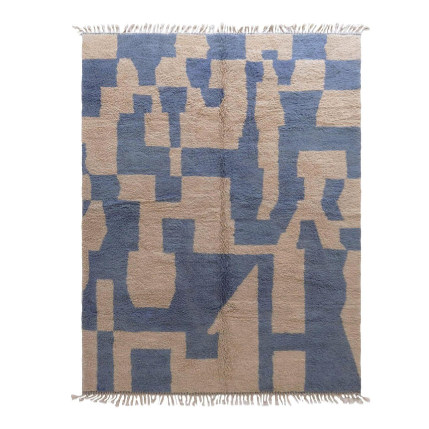 Tapis berbère fait main aux contrastes graphiques en laine 254 x 347 cm - AFKliving