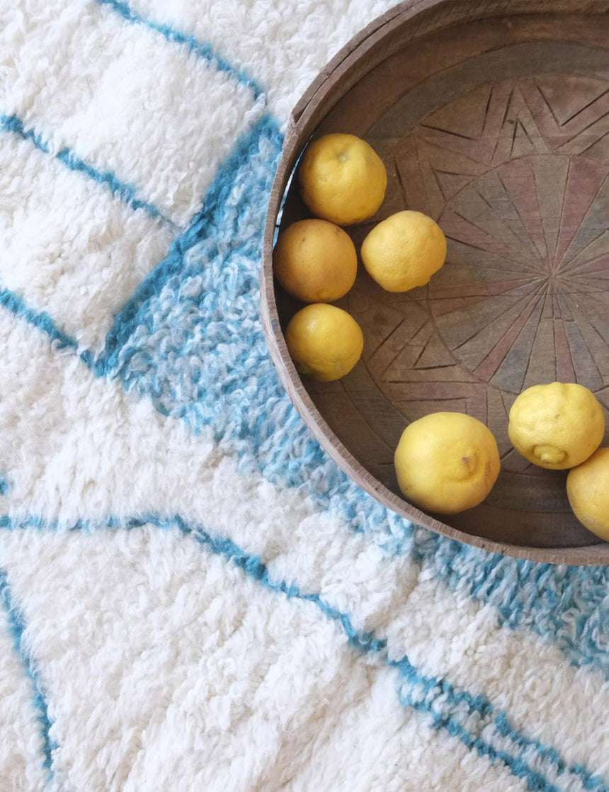 Tapis berbère graphique au style nord - africain en laine 214 x 280 cm - AFKliving