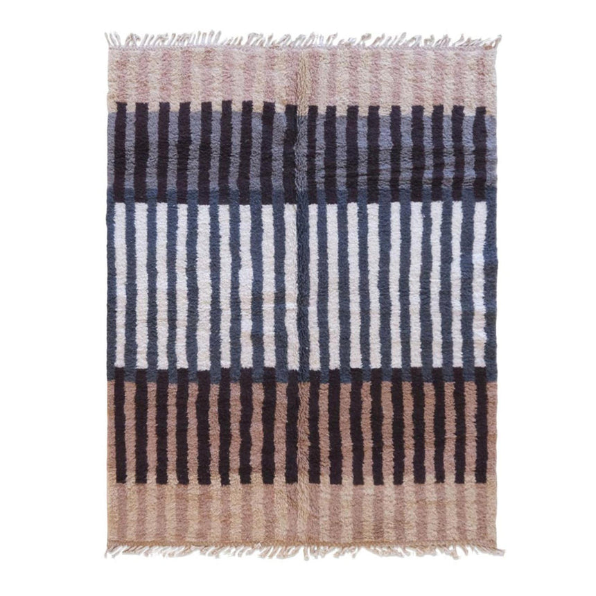 Graphic and refined Berber rug hand-knotted in wool - AFKliving