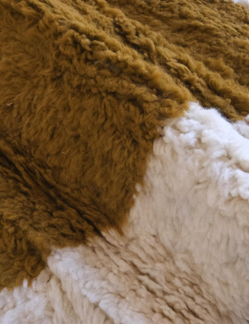 Tapis berbère graphique pour intérieur moderne en laine 228 x 266 cm - AFKliving