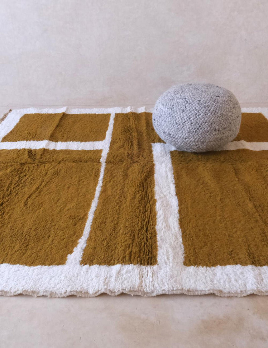 Tapis berbère graphique pour intérieur moderne en laine 228 x 266 cm - AFKliving