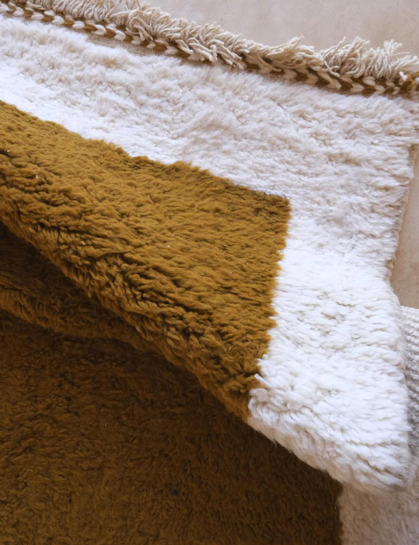 Tapis berbère graphique pour intérieur moderne en laine 228 x 266 cm - AFKliving