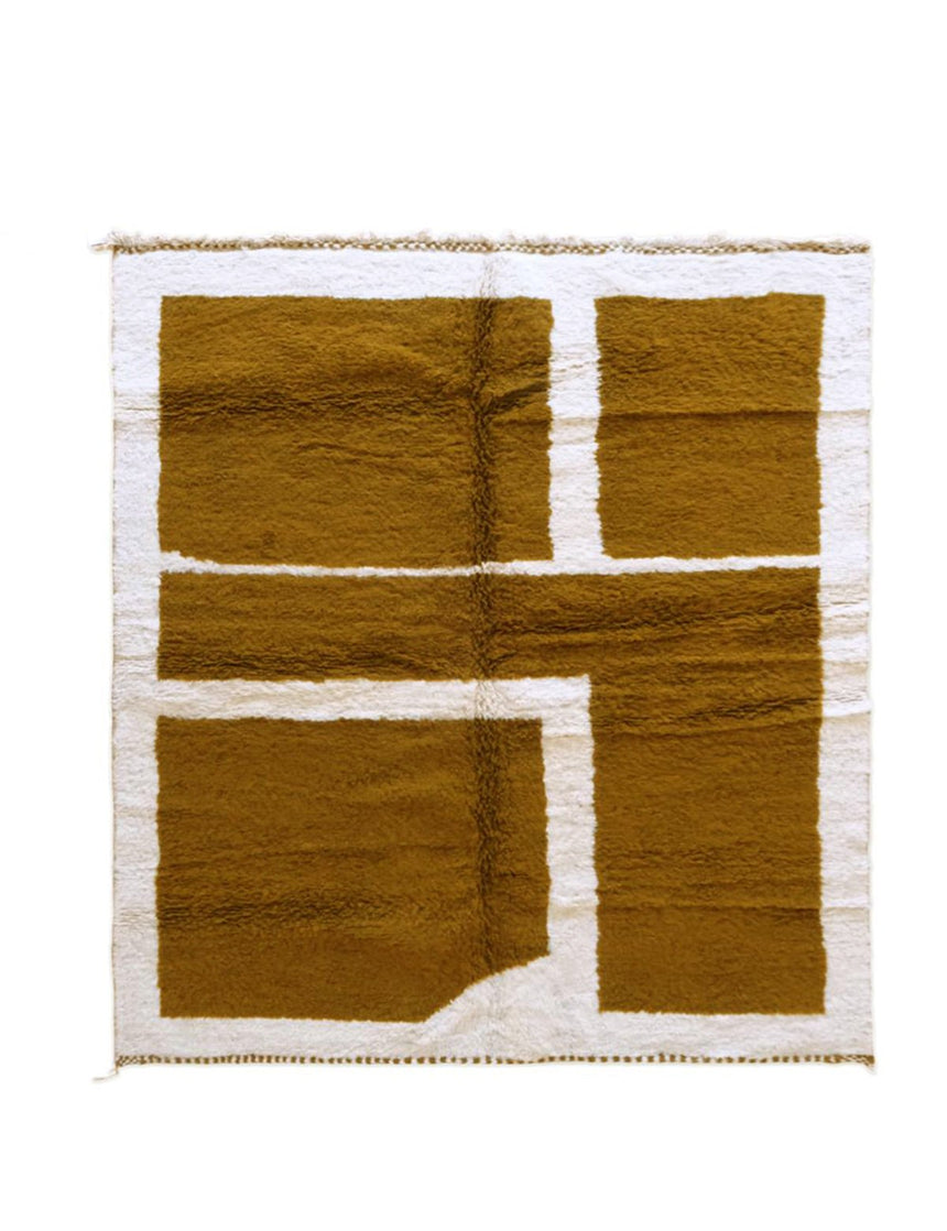 Tapis berbère graphique pour intérieur moderne en laine 228 x 266 cm - AFKliving