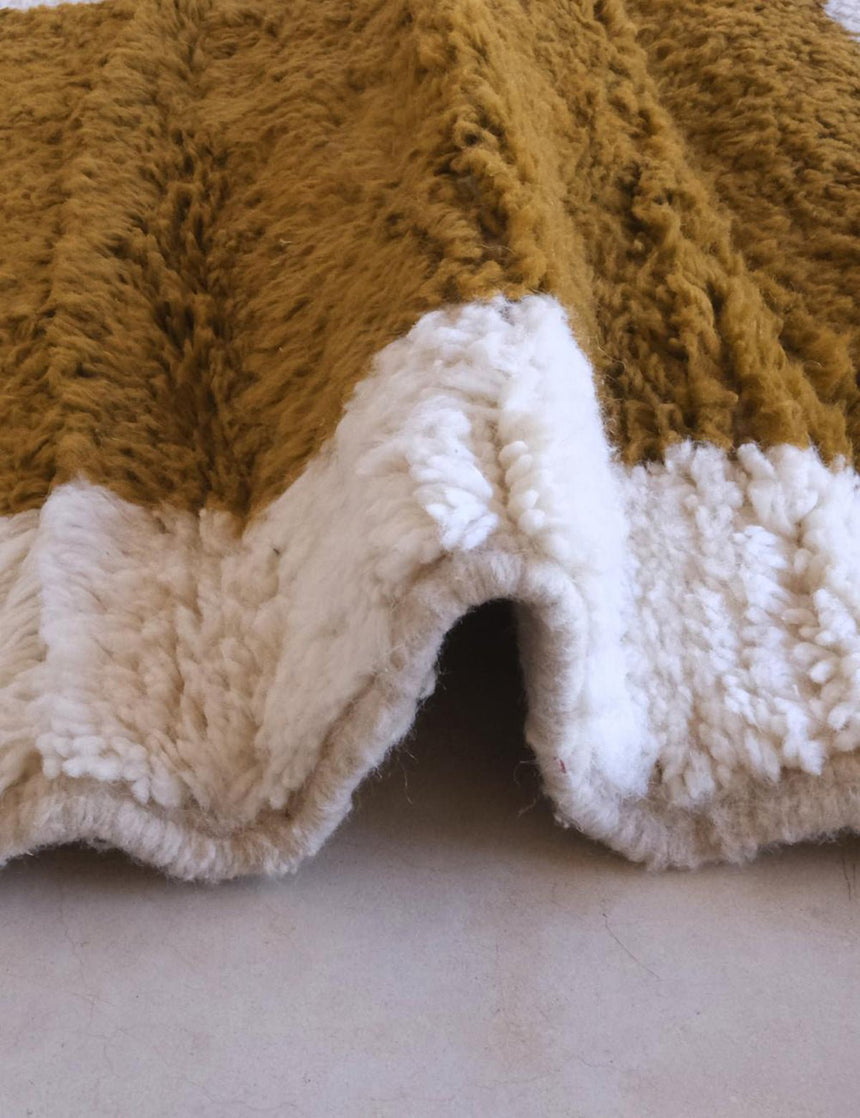 Tapis berbère graphique pour intérieur moderne en laine 228 x 266 cm - AFKliving