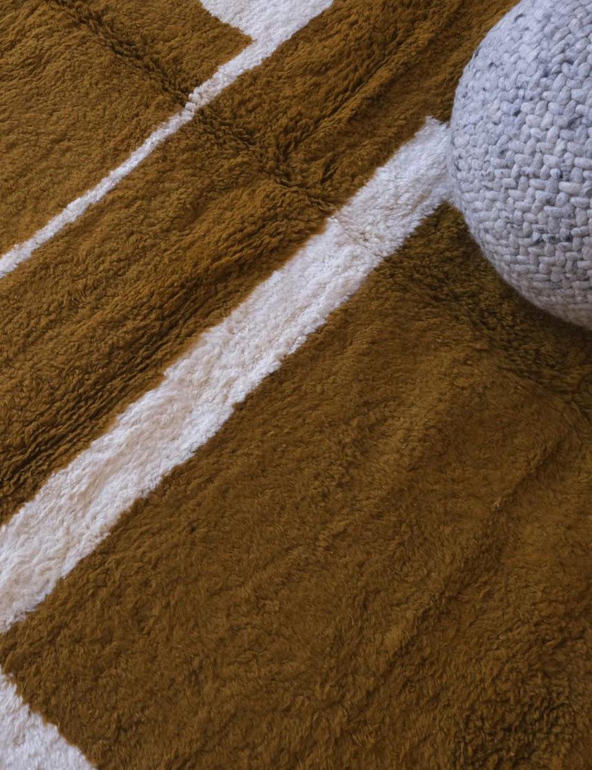 Tapis berbère graphique pour intérieur moderne en laine 228 x 266 cm - AFKliving