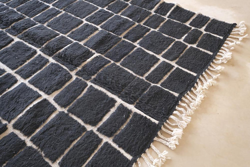 Tapis berbere marocain en laine à carreaux 200 x 289 cm - AFKliving