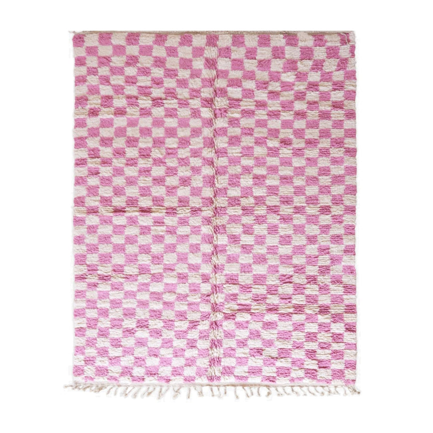 Tapis berbère marocain en laine à carreaux 217 x 292 cm - AFKliving