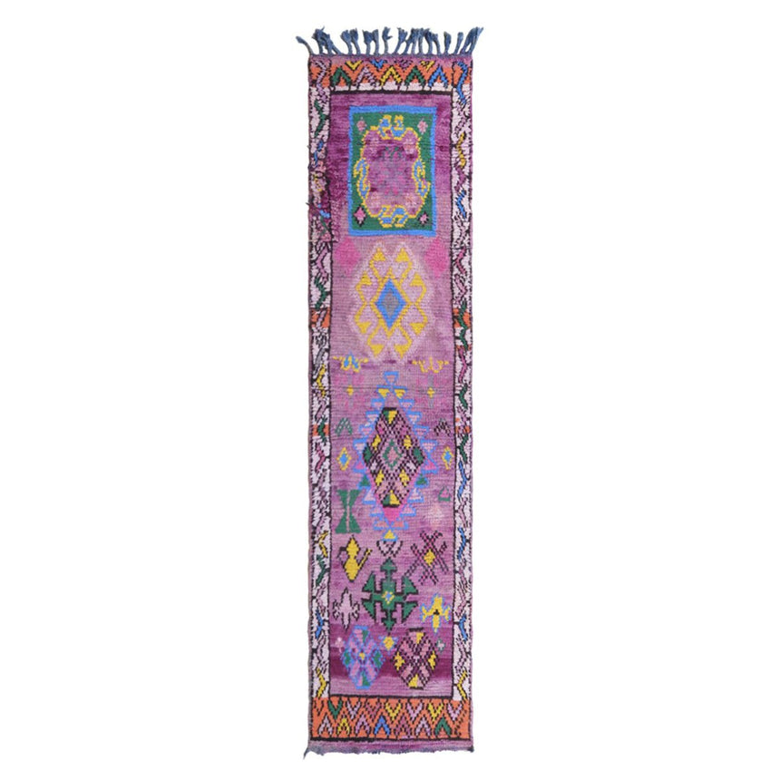 Tapis Berbere marocain laine coton 284 x 67 cm VENDU - AFKliving