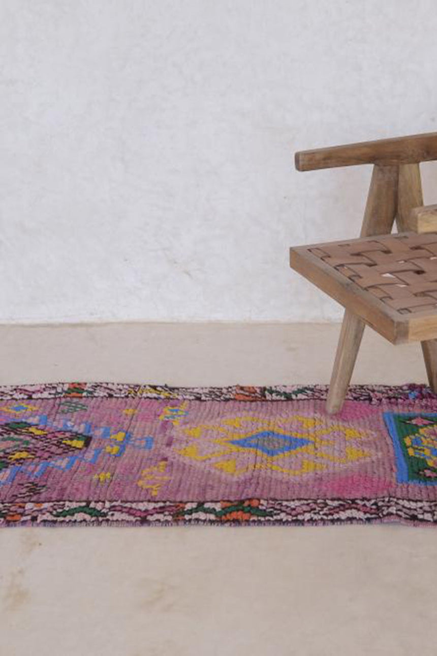 Tapis Berbere marocain laine coton 284 x 67 cm VENDU - AFKliving