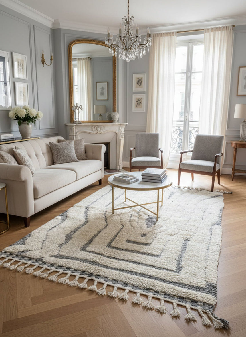 Tapis berbère marocain pure laine 144 x 255 cm - AFKliving