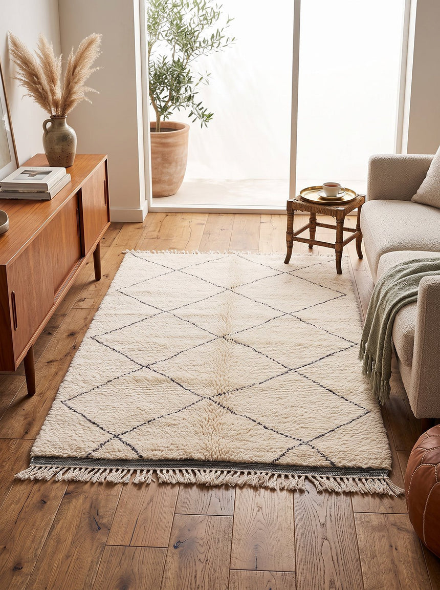 Tapis berbère marocain pure laine 161 x 242 cm - AFKliving