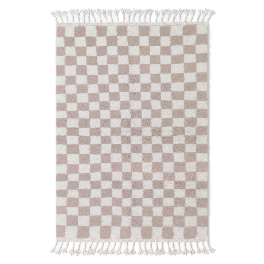 Tapis berbère marocain pure laine à carreaux - AFKliving