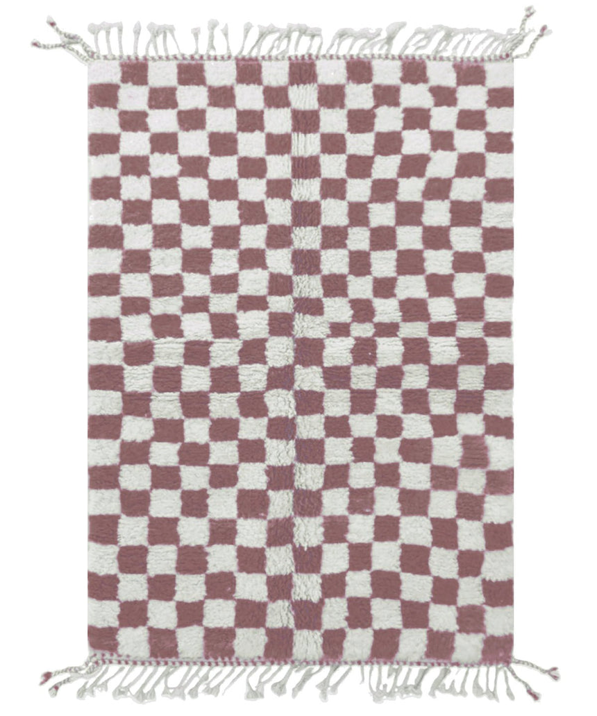 Tapis berbère marocain pure laine à carreaux - tapis sur mesure - AFKliving