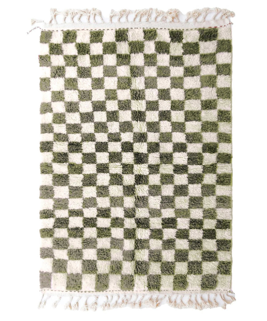 Tapis berbère marocain pure laine à carreaux - tapis sur mesure - AFKliving