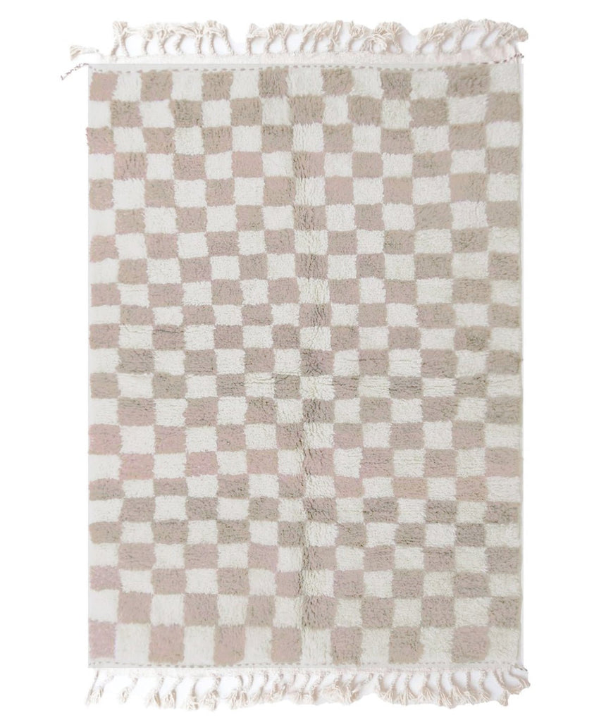 Tapis berbère marocain pure laine à carreaux - tapis sur mesure - AFKliving
