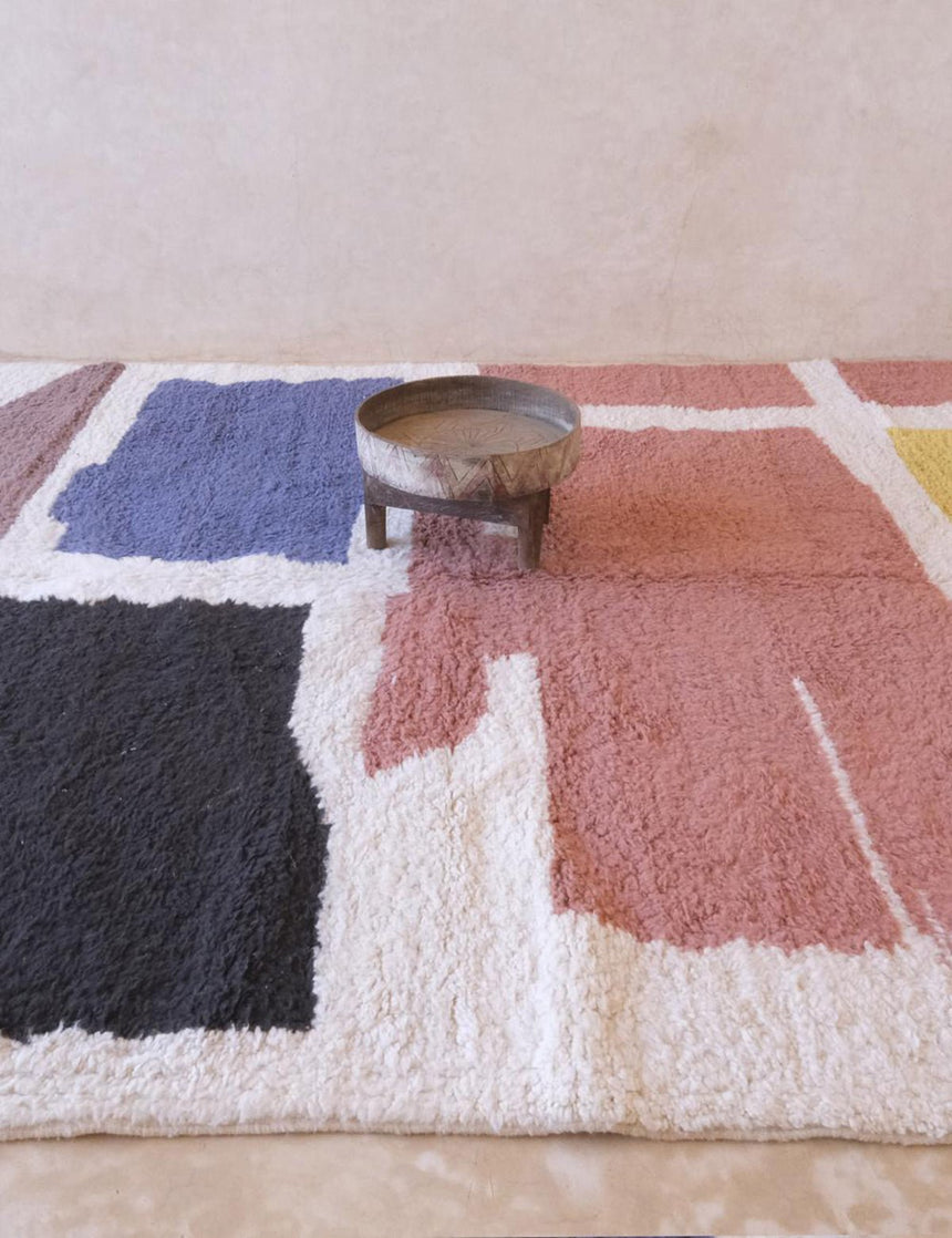 Tapis berbère original au style graphique en laine 246 x 348 cm - AFKliving