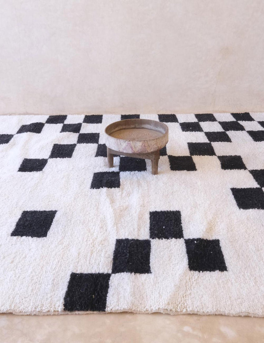 Tapis berbère original au style minimaliste en laine 244 x 345 cm - AFKliving