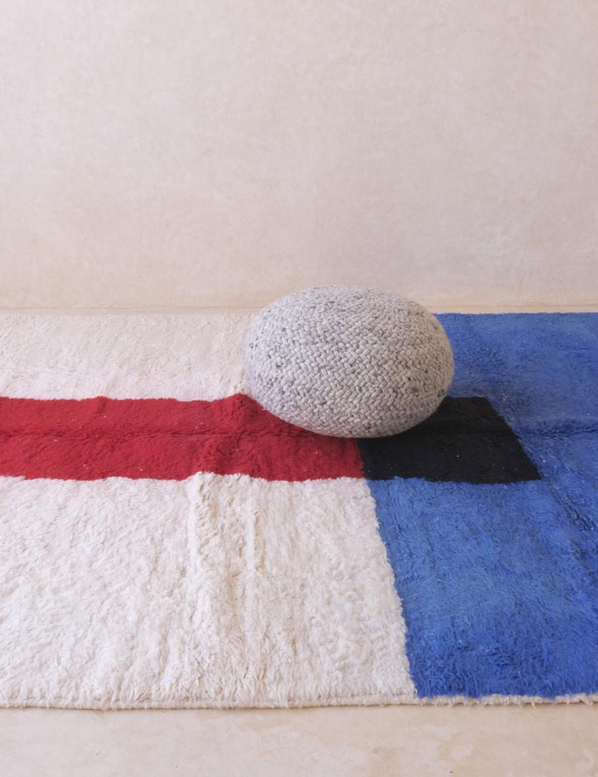 Tapis berbère original au style minimaliste en laine 251 x 355 cm - AFKliving