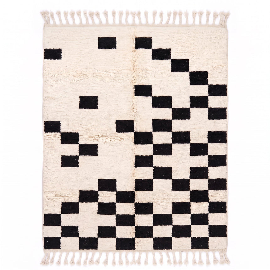 Tapis berbère original au style minimaliste en laine - AFKliving