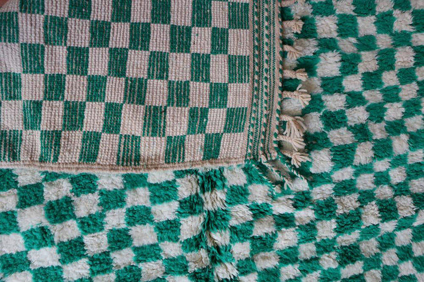 Tapis Berbere pure laine à damier 166 x 269 cm - AFKliving