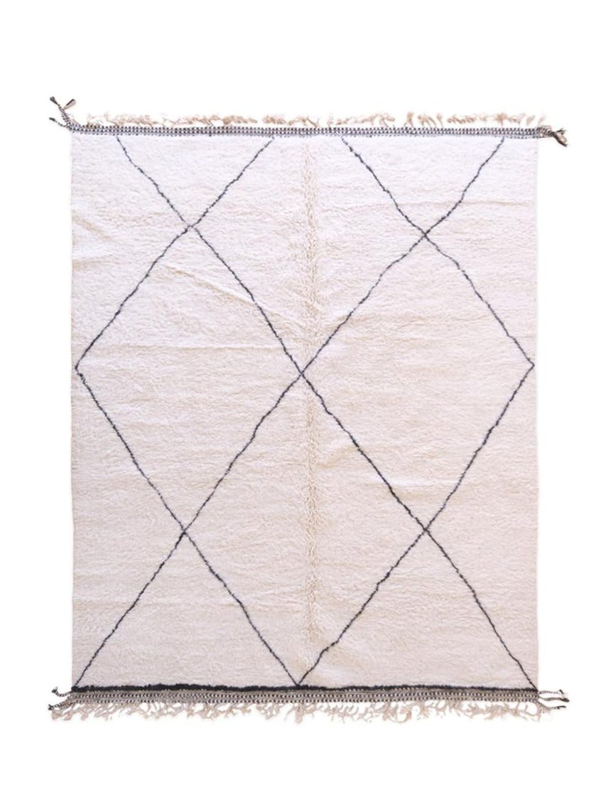 Tapis berbère sobre et graphique noué main en laine 260 x 352 cm - AFKliving